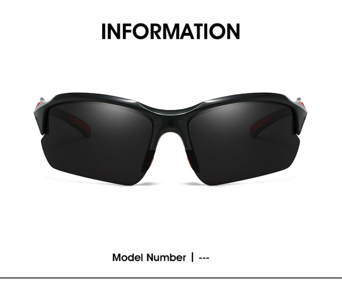Sunglasses for Men - Half Frame Sports for 3 Pack - Lightweight UV Protection Outdoor Goggles - product detail view 13