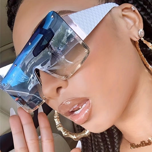 Sunglasses for Women - Large Frame Glasses Wide Brim Rhinestone Edge Accent Fashion Eyewear - main product view