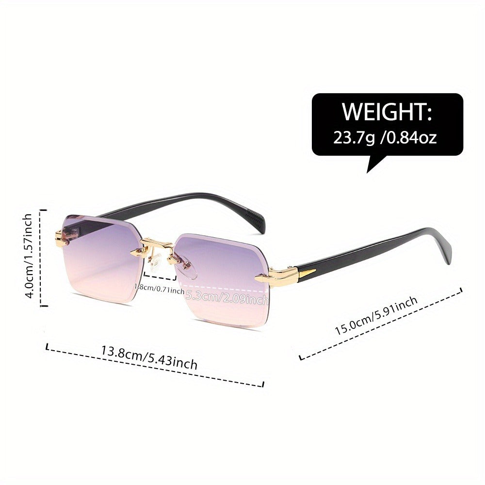 Sunglasses for Men - Metal Gradient for Women HD Cut-Edge Lenses, Light Luxury Street Style - product detail view 9
