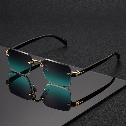 Sunglasses for Men - Metal Gradient for Women HD Cut-Edge Lenses, Light Luxury Street Style - product detail view 11