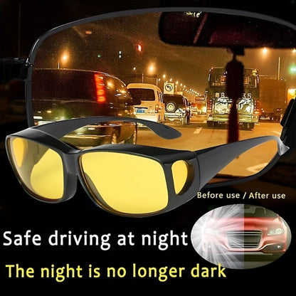 Sunglasses for Men - Night Vision Driving Glasses 2 Pcs - Anti Glare Yellow Lens HD Goggles for - product detail view 2