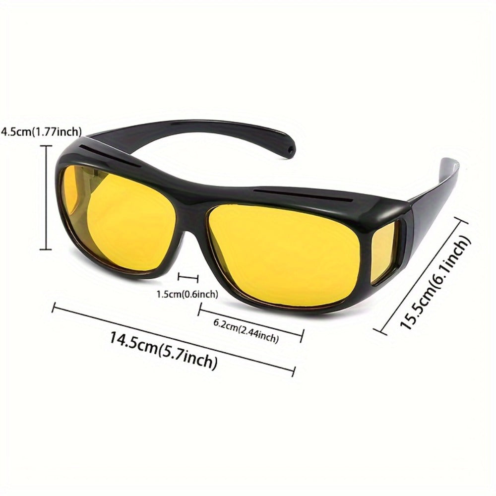Sunglasses for Men - Night Vision Driving Glasses 2 Pcs - Anti Glare Yellow Lens HD Goggles for - product detail view 4