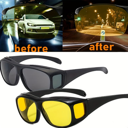Sunglasses for Men - Night Vision Driving Glasses 2 Pcs - Anti Glare Yellow Lens HD Goggles for - product detail view 6