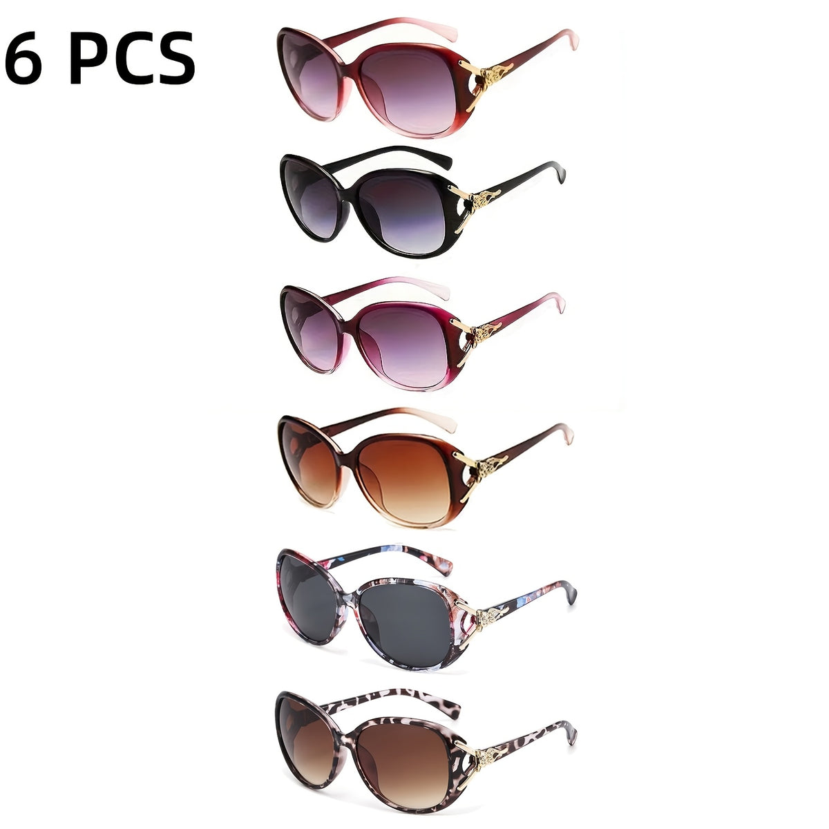 Sunglasses for Women - Oversized for 3 Pack 6 Pack Bulk Set Anti-Glare UV Protection Fashion - product detail view 11