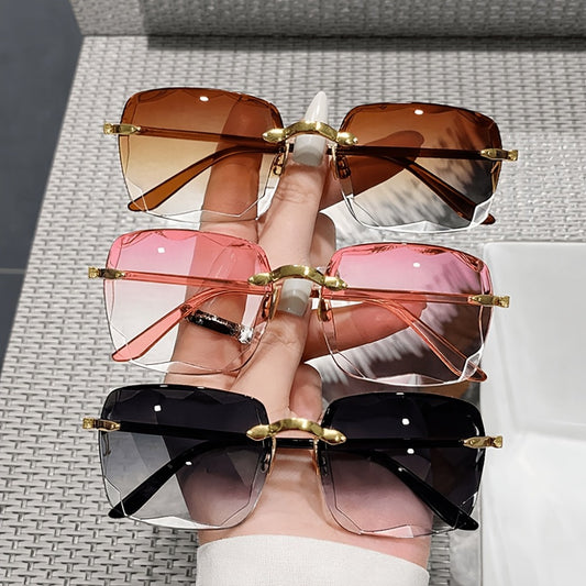 Sunglasses for Men - Photochromic Glasses 3 Pack Frameless Square Auto-Tinting Lenses Scratch - main product view