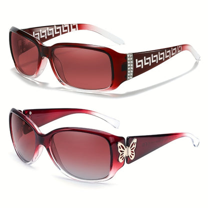 Sunglasses for Women - Polarized 2 Pack UV400 Butterfly Oversized Jackie-O Wrap-Around Fashion - product detail view 5
