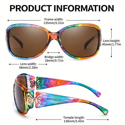 Sunglasses for Women - Polarized 2 Pack UV400 Butterfly Oversized Jackie-O Wrap-Around Fashion - product detail view 6