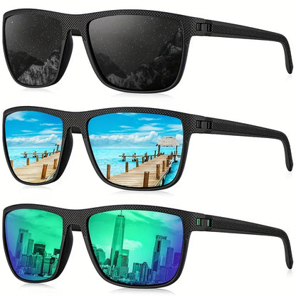 Sunglasses for Men - Polarized 3 Pack for Women Classic Square Sport Lightweight UV400 - product detail view 45