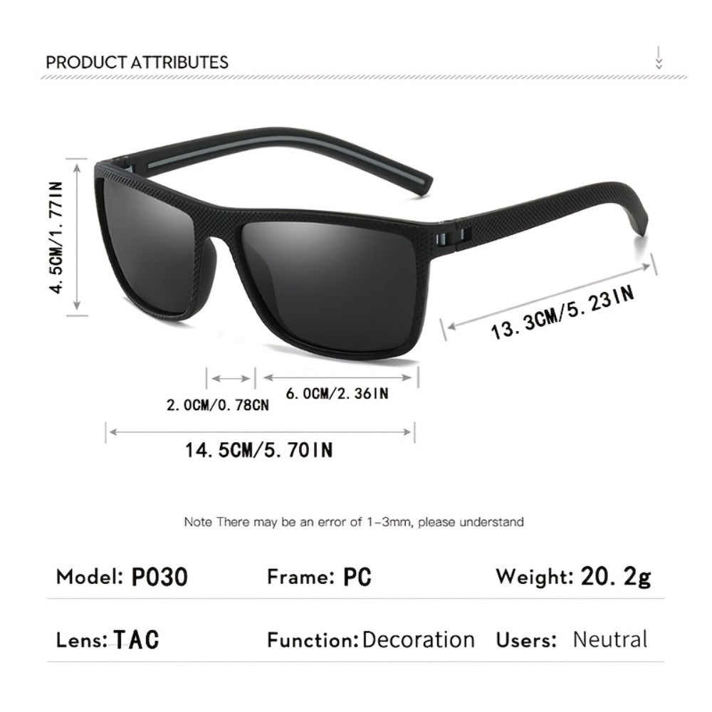 Sunglasses for Men - Polarized 5 Pack - Square Frame TAC Color Coated Lenses Anti-Glare UV - product detail view 5