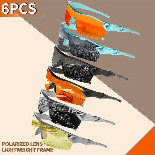 Sunglasses for Men - Polarized 6 Pack Ultra-Light PC Frame Unisex Anti-Glare Driving Eyewear - main product view