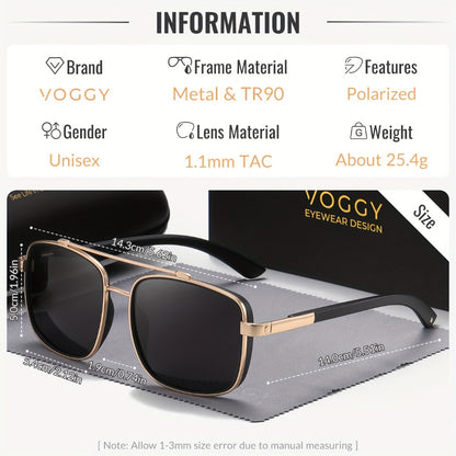 Sunglasses for Men - Polarized Pilot Women - Retro Aviator TR90 Metal Frame UV400 Protection - product detail view 2