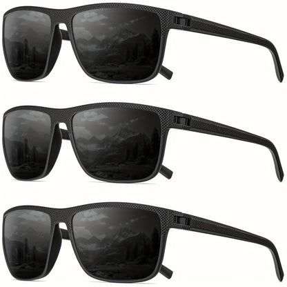 Sunglasses for Men - Polarized Rectangle - Lightweight Classic Frame Anti-Glare UV Protection - product detail view 16