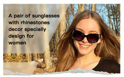 Sunglasses for Women - Polarized for Rhinestone Wrap Around Oversized Shield Lens UV400 - product detail view 11