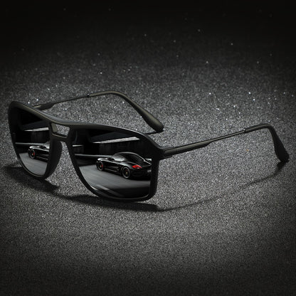 Sunglasses for Men - Polarized for & Women UV400 Square Frame, Flexible Spring Temples - main product view