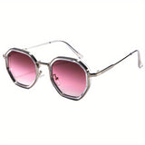 Silvery Frame Pink Lenses