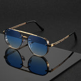 Golden Frame Gradient Blue Lens