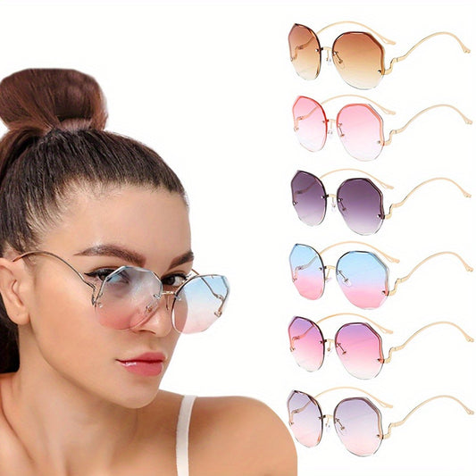 Sunglasses for Men - Rimless Glasses 3 Piece Set Frameless Metal Fashion Eyewear for Women - main product view