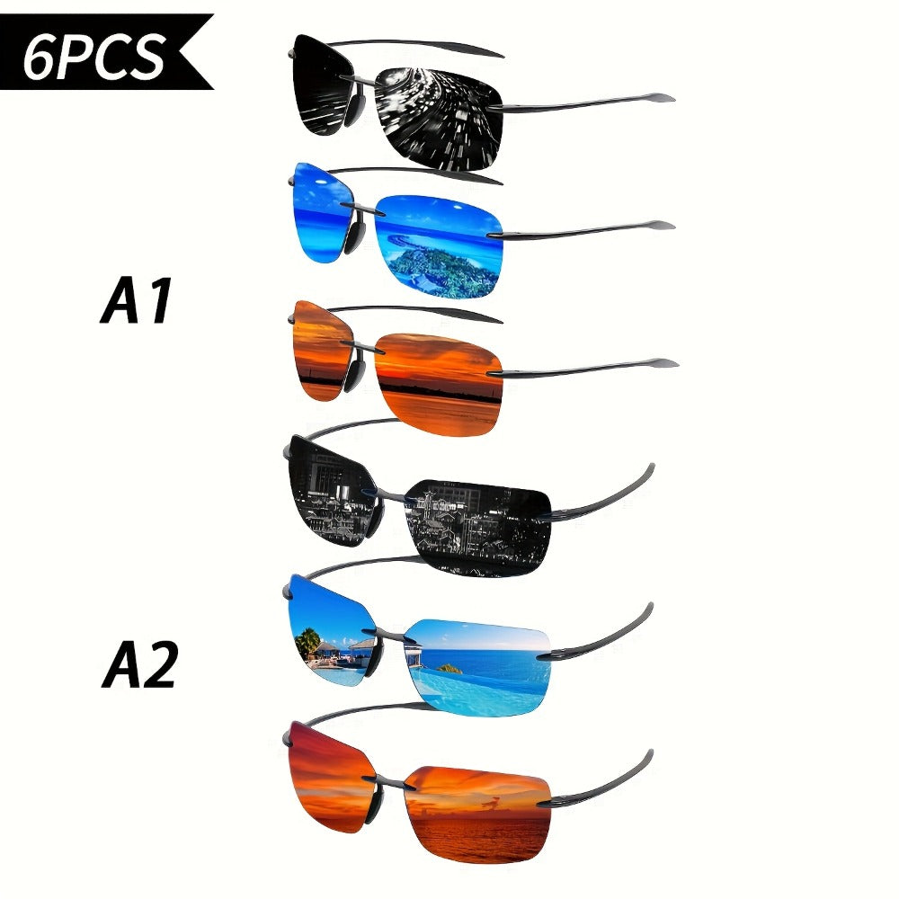 Sunglasses for Men - 's Polarized Bulk Pack 3 or 6 Pairs UV400 Anti-Glare HD Lenses - product detail view 7