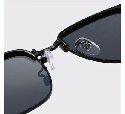 Sunglasses for Men - Semi-Rim UV400 for & Women Retro Half Frame Vintage Tinted Lens Eyewear - product detail view 8