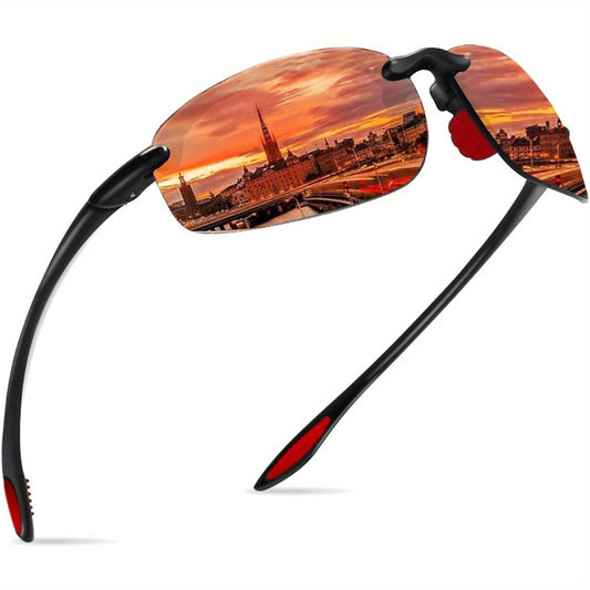 Sunglasses for Men - Sports Polarized TR90 Rimless - UV400 Lightweight Frameless Women Running - main product view