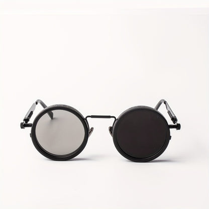 Sunglasses for Men - Steampunk Glasses Flip-Up Rotating Industrial Punk Dimming Spring Temple - product detail view 6