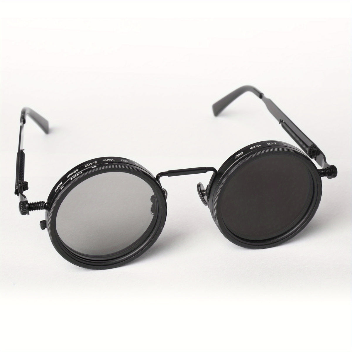 Sunglasses for Men - Steampunk Glasses Flip-Up Rotating Industrial Punk Dimming Spring Temple - product detail view 14