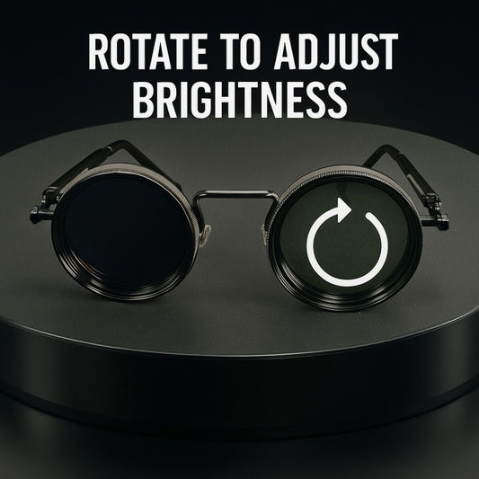 Sunglasses for Men - Steampunk Rotatable Flip-Up Lens UV400 Polarized - Vintage Round Goggles - main product view