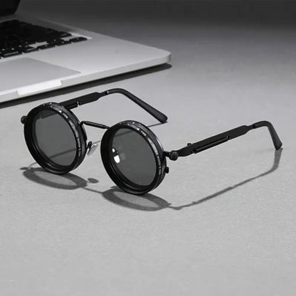Sunglasses for Men - Steampunk Rotating Lens Glasses - Adjustable ND Mechanical Style Frame for - product detail view 12