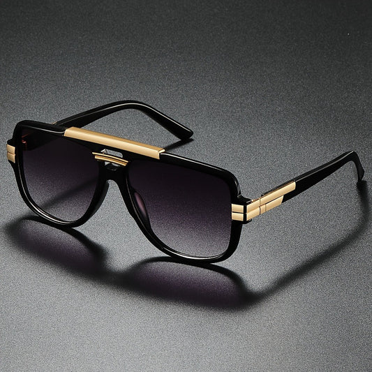 Sunglasses for Men - Vintage Retro Glasses Full Rim Zinc Alloy Frame PC Polycarbonate Lenses - main product view