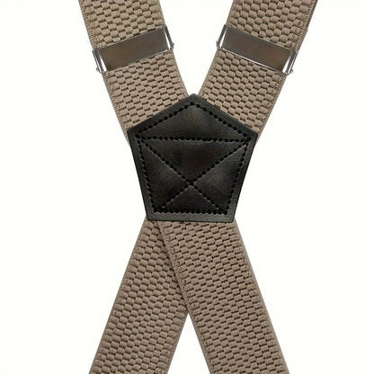 Suspenders & Braces - Heavy Duty for Men 1.5 Inch Wide X-Back 4 Strong Metal Clamps Adjustable - product detail view 6