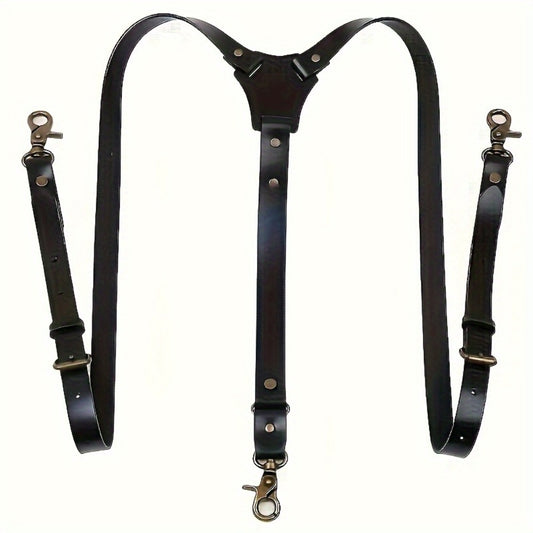 Suspenders & Braces - for Men Retro Faux Leather Fashion Elegant Adjustable Elastic Brace Formal - main product view