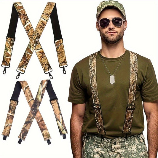 Suspenders - Men's Heavy Duty X-Back Camo Clips Work Hunting Adjustable Elastic Braces - main product view