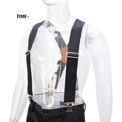 Suspenders - Work Men 2 Inch Elastic Heavy Duty Clips Adjustable Braces Overalls Strap - product detail view 2