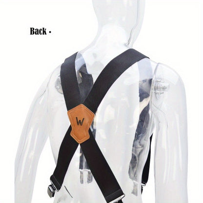 Suspenders - Work Men 2 Inch Elastic Heavy Duty Clips Adjustable Braces Overalls Strap - product detail view 4