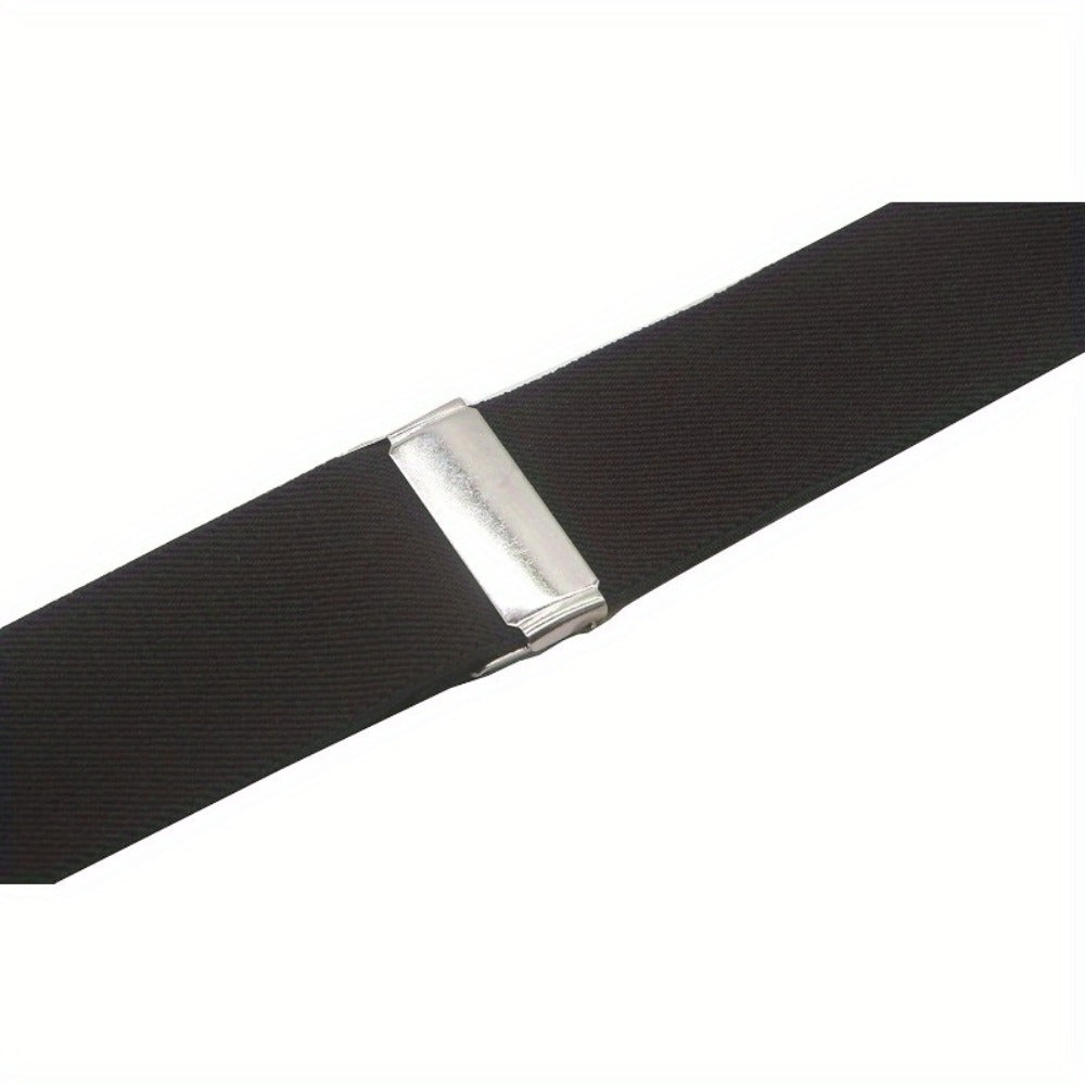 Suspenders - Y-Back Men 1.4 Inch Wide 3 Swivel Hooks Vintage Knit Elastic Adjustable - product detail view 7
