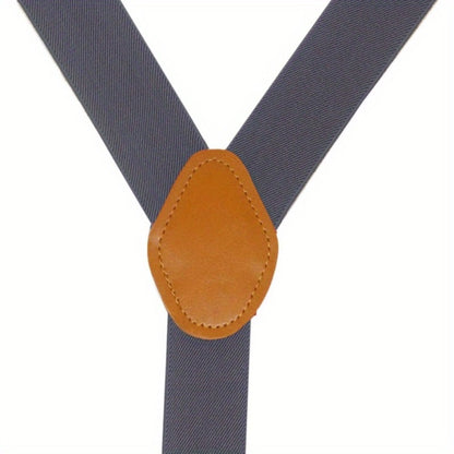 Suspenders - Y-Back Men 1.4 Inch Wide 3 Swivel Hooks Vintage Knit Elastic Adjustable - product detail view 9