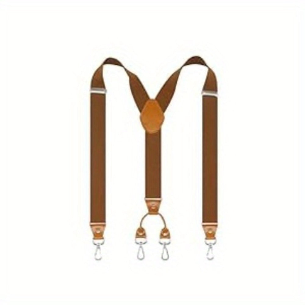 Suspenders - Y-Back Men 1.4 Inch Wide 3 Swivel Hooks Vintage Knit Elastic Adjustable - product detail view 13