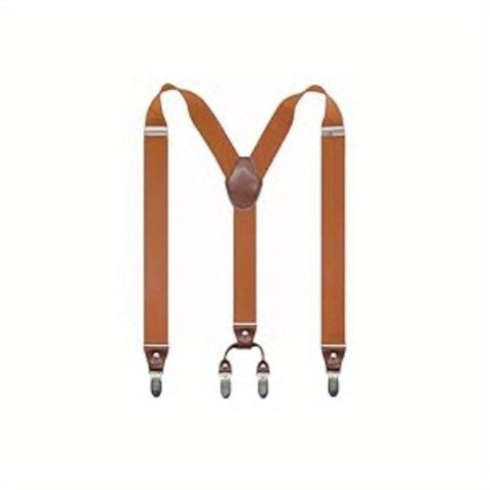 Suspenders - Y-Back Men 1.4 Inch Wide 3 Swivel Hooks Vintage Knit Elastic Adjustable - product detail view 14