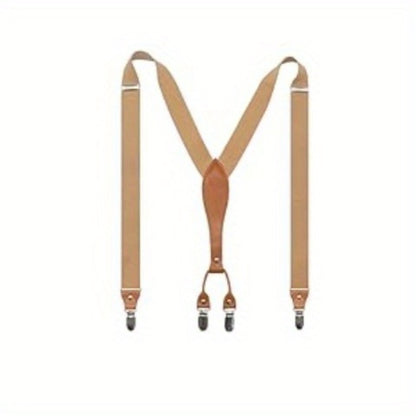 Suspenders - Y-Back Men 1.4 Inch Wide 3 Swivel Hooks Vintage Knit Elastic Adjustable - product detail view 15