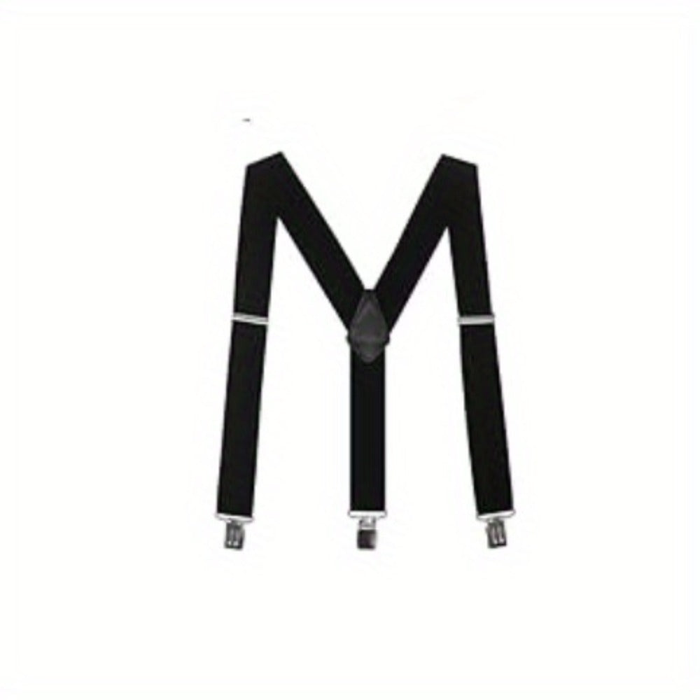 Suspenders - Y-Back Men 1.4 Inch Wide 3 Swivel Hooks Vintage Knit Elastic Adjustable - product detail view 16