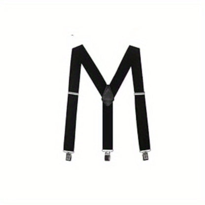 Suspenders - Y-Back Men 1.4 Inch Wide 3 Swivel Hooks Vintage Knit Elastic Adjustable - product detail view 16