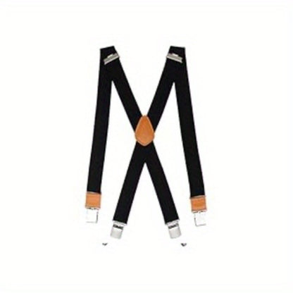 Suspenders - Y-Back Men 1.4 Inch Wide 3 Swivel Hooks Vintage Knit Elastic Adjustable - product detail view 17