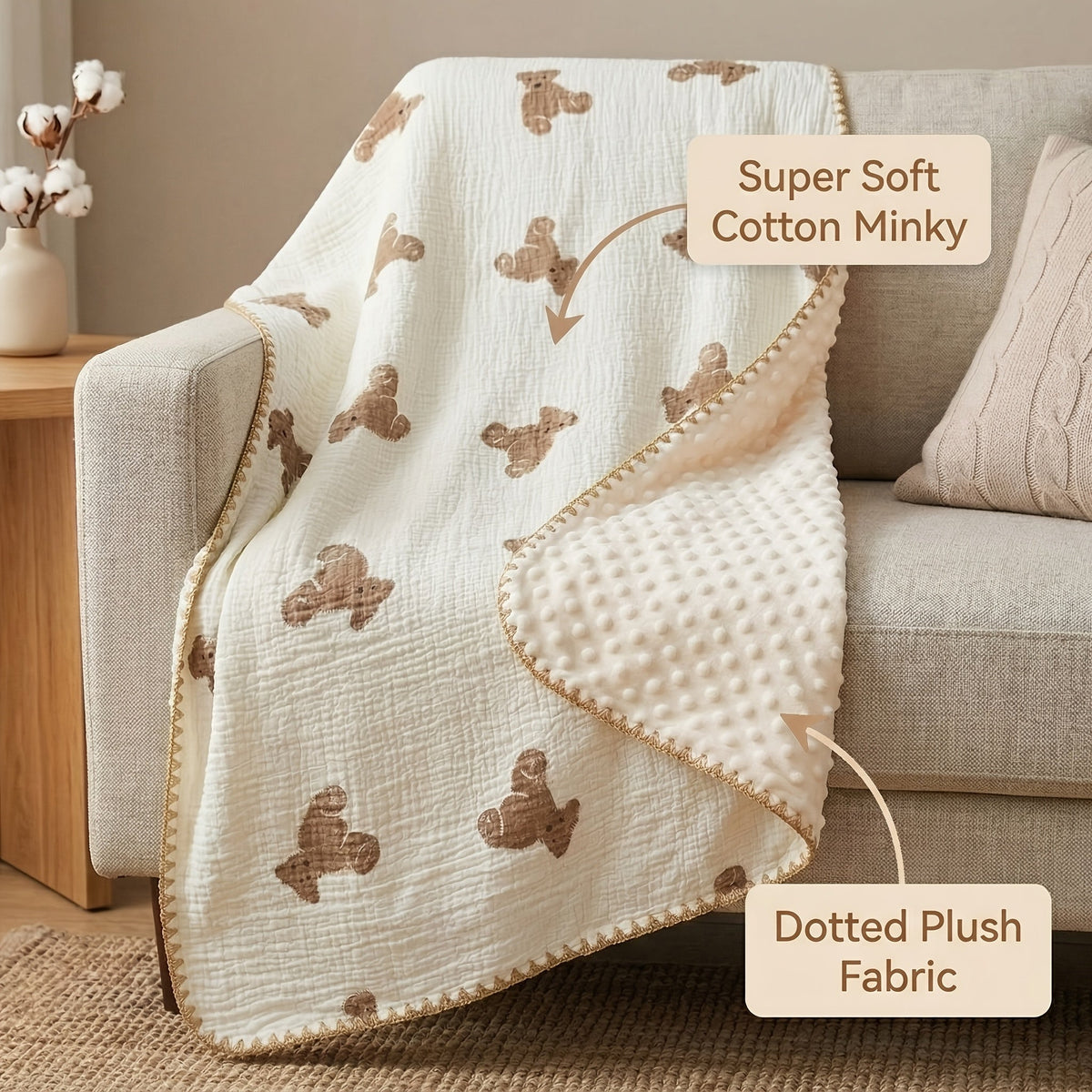 Swaddle Blanket - Muslin Cotton Soft Double – view 6