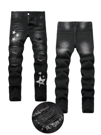 Teen Straight Leg Ripped Jeans - Multicolor Washed Denim – view 8