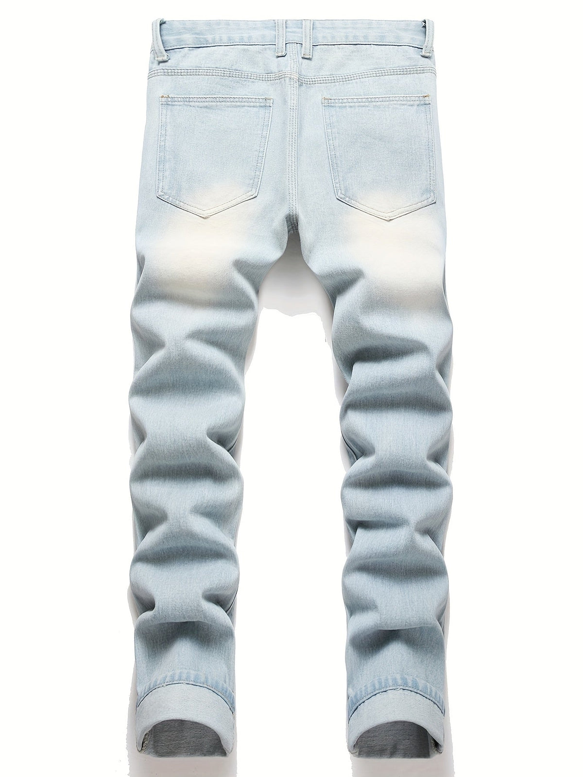 Teen Straight Leg Ripped Jeans - Multicolor Washed Denim – view 19