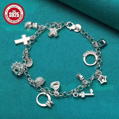 Tennis Bracelet - 925 Sterling Silver Set Women S925 CZ Retro Charm Set 2 Piece Zirconia - product detail view 9