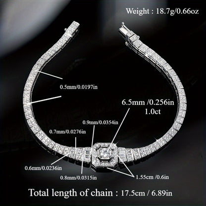 Tennis Bracelet - CZ 925 Sterling Silver Cubic Zirconia for Women Elegant Sparkling Zirconia - product detail view 14