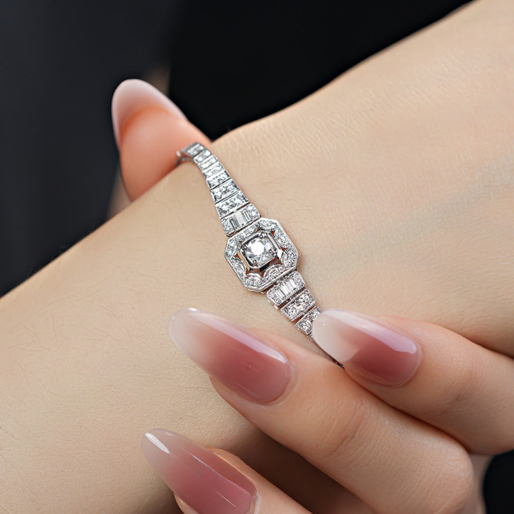 Tennis Bracelet - CZ 925 Sterling Silver Cubic Zirconia for Women Elegant Sparkling Zirconia - product detail view 18