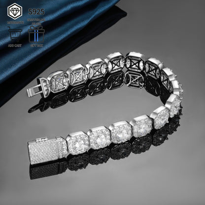 Tennis Bracelet - Moissanite 50 Carats 13 x 2ct Large Stones, Luxury Sparkling Unisex - product detail view 8