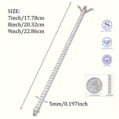 Tennis Bracelet - Moissanite for Women 925 Sterling Silver 5mm 0.5 Carat Synthetic Gemstone - product detail view 5